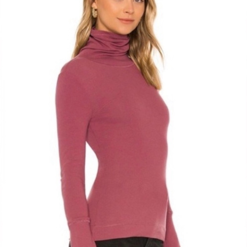 Free People Women's Mauve Turtleneck Top - Picture 2 of 7